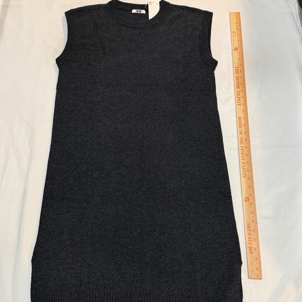 Uniqlo Women's 100% Lambswool Sleeveless Dress - Dark Blue M NWT
